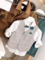 βαπτιστικό ρούχο για αγόρι με πανωφόρι μοντγκόμερι ταμπά μέντα μπεζ γκρι : 2