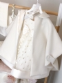φόρεμα βάπτισης με χειμερινό παλτό κάπα ιβουάρ λευκό : 6
