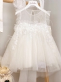 βαπτιστικό φόρεμα νεραιδένιο ιβουάρ με λουλούδια και διαφάνεια : 2