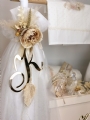 λαμπάδα βάπτισης για κορίτσι boho λουλούδια αποξηραμένα στάχυ παμπας χρυσό μονόγραμμα φύλλο μακραμέ τούλι γαλλικό : 2