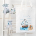 βαπτιστικό σετ για αγόρι θαλασσινό καραβάκι βαλίτσα λαμπάδα τσάντα ζωγραφισμένη : 3