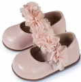 βαπτιστικά παπούτσια για κορίτσι λουλούδια φρου φρου babywalker ροζ : 3
