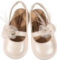 βαπτιστικά παπούτσια για κορίτσι ιβουάρ λευκό λουλούδι ξώφτερνο σαμπό περπατήματος παιδικά : 2