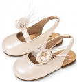 βαπτιστικά παπούτσια για κορίτσι ιβουάρ λευκό λουλούδι ξώφτερνο σαμπό περπατήματος παιδικά : 3