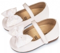 βαπτιστικό παπούτσι γοβάκι κορίτσι λευκό με φιογκάκι : 3