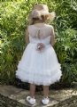 βαπτιστικό φόρεμα κορίτσι baby bloom τούλινο τούλινη φούστα βολάν τούλινα διαφάνεια πλάτη άνοιγμα δαντέλα : 2