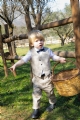bambolino fanis βαπτιστικά ρούχα για αγόρι μπεζ μπλε μοντέρνο κουστούμι βράκα παντελόνι : 2