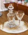 σετ γάμου δίσκος ποτήρι καράφα με στόλισμα χρυσό και πέρλα κρύσταλλο : 2
