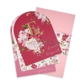 προσκλητήριο βάπτισης για κορίτσι φλοράλ floral μονόγραμμα κορίτσι ροζ φουξ ματζέντα magenta λουλούδια : 2