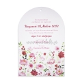 προσκλητήριο βάπτισης για κορίτσι φλοράλ floral μονόγραμμα κορίτσι ροζ φουξ ματζέντα magenta λουλούδια : 3