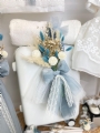 βαλίτσα σετ βάπτισης κορίτσι ιβουάρ λευκό σιέλ γαλάζιο αποξηραμένα λουλούδια : 4