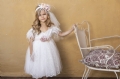 βαπτιστικά ρούχα baby bloom κορίτσι δαντέλα πούπουλο σάπιο μήλο φόρεμα κορίτσι μπαντάνα : 2