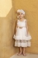 βαπτιστικό φόρεμα ρούχα κορίτσι baby bloom τούλινο με ουρά διαφάνεια : 4