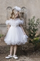 βαπτιστικά ρούχα φόρεμα baby bloom τούλινο λευκό διαφάνεια φουσκωτό φόυστα φραμπαλάς : 2