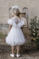 βαπτιστικά ρούχα φόρεμα baby bloom τούλινο λευκό διαφάνεια φουσκωτό φόυστα φραμπαλάς : 3