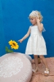 βαπτιστικά ρούχα για κορίτσι λινό καλοκαιρινό φόρεμα απλό bambolino μπροντερί : 2