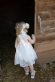 bambolino boho βαπτιστικό φόρεμα για κορίτσι με δαντέλα λουλούδι : 3