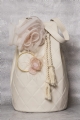 σετ βάπτισης κορίτσι σάκος τσάντα βαλίτσα λουλούδια δερματίνη χρυσός κρίκος στεφάνι απλό οικονομικό όμορφο λαμπάδα με στεφάνι : 2