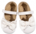 βαπτιστικό παπούτσι κορίτσι αγκαλιάς λευκό με φιόγκο φιογκάκι babywalker : 2