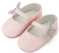 βαπτιστικά παπούτσια κορίτσι με πετλαούδα στρας και γκλίτερ babywalker : 2