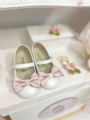 παπούτσια βάπτισης κορίτσι με φιόγκο ροζ Babywalker : 3